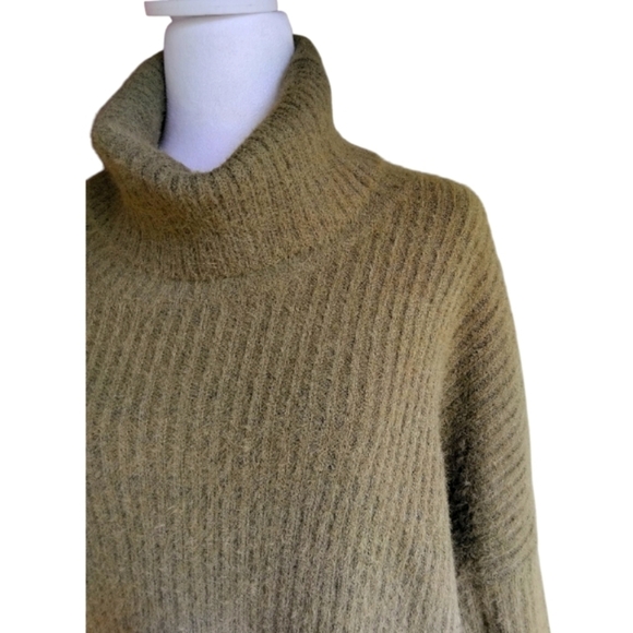 Anthropologie Mersea Chalet Cowl Neck Sweater In Olive One Size - Picture 7 of 9